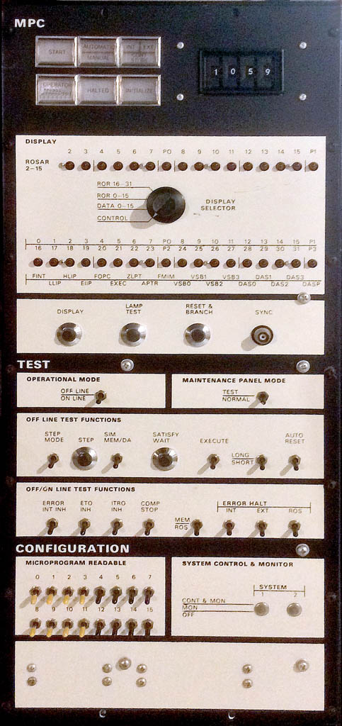 <b>Honeywell Honeywell 6000</b> (1994) : Figure 160 : Honeywell 6000 Series MPC (Microprogrammed Peripheral Controller) Panel. The MPC was used to control disk and tape drives. : 
